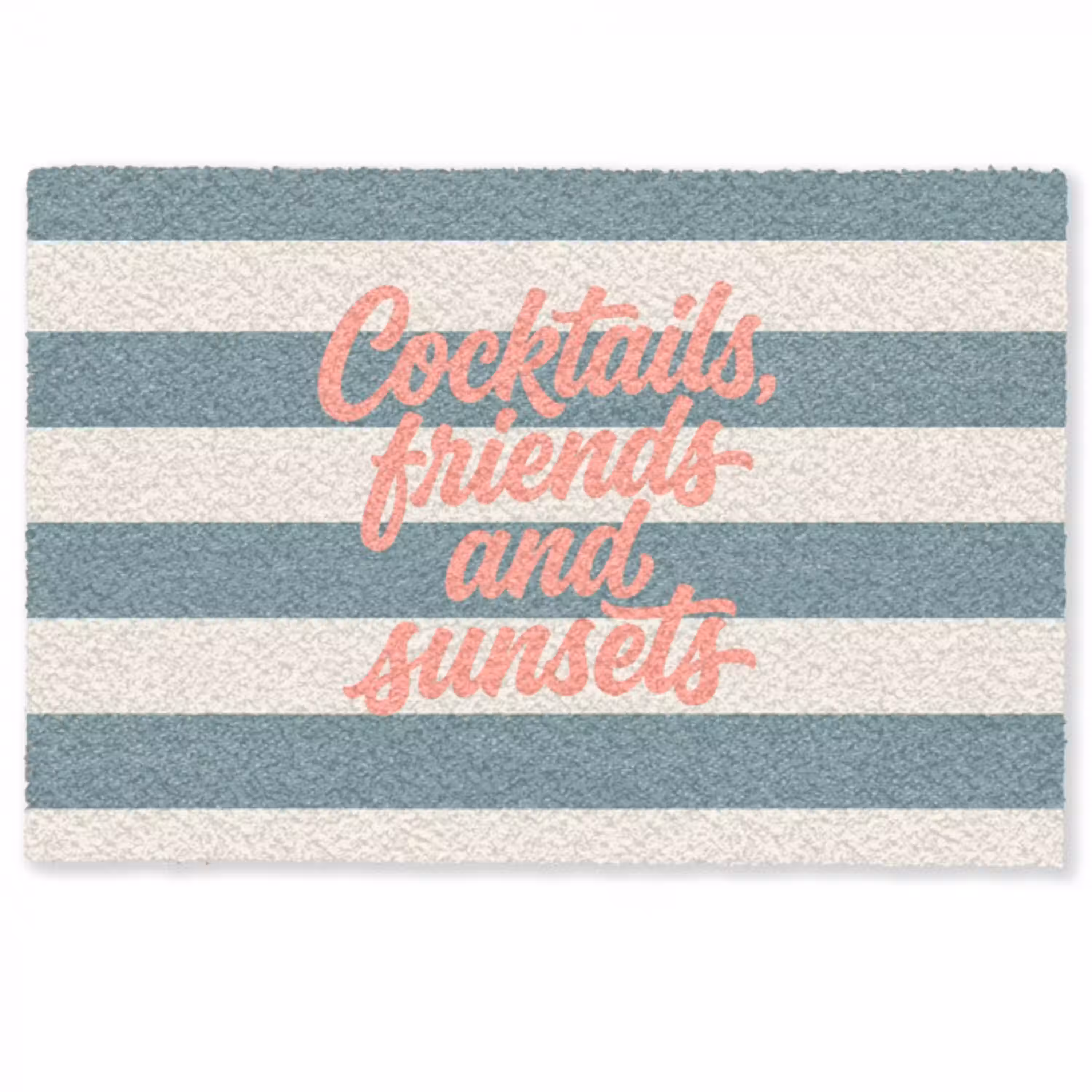 Cocktails - Strepen - Blauw - Koraal Deurmat klein -zkaufland3d