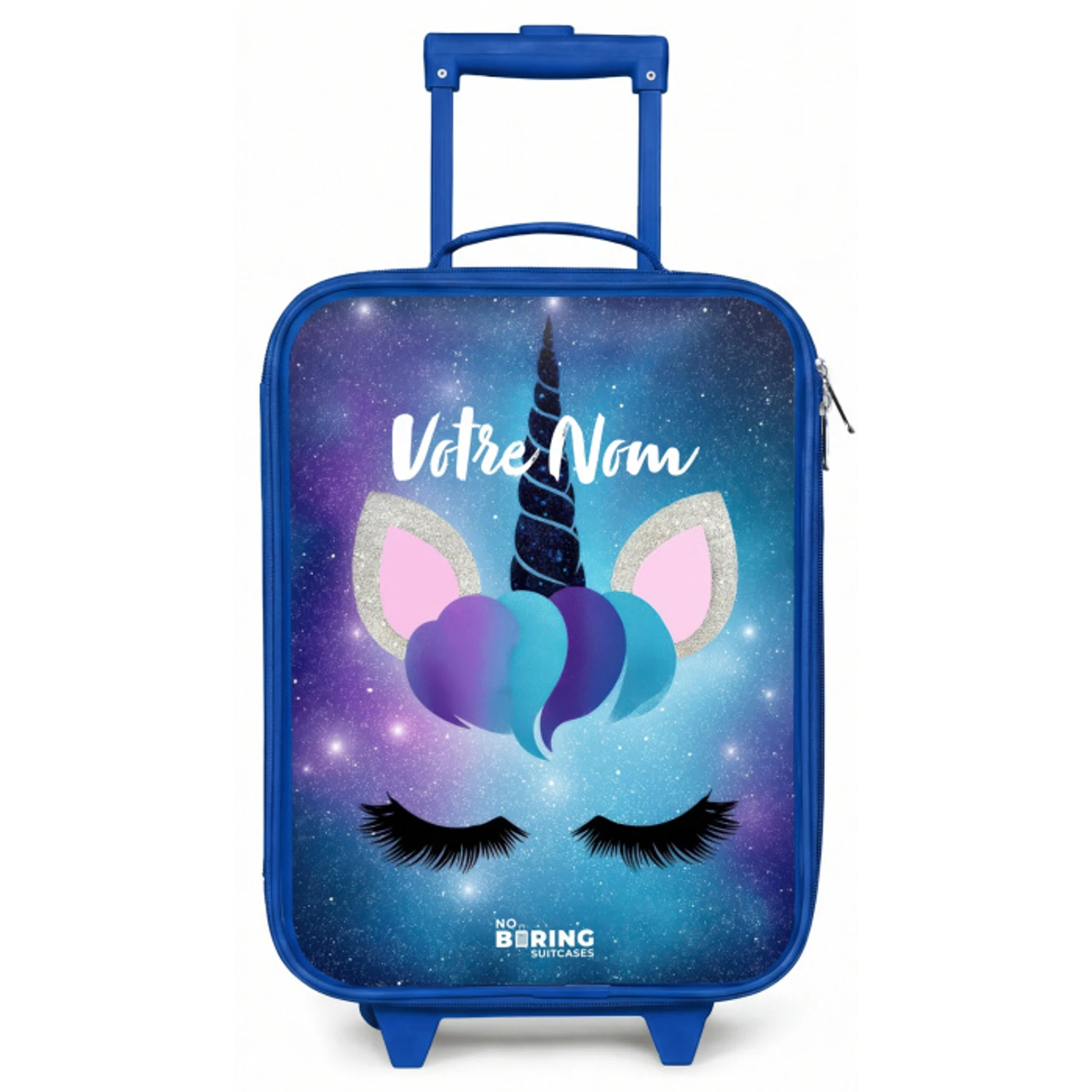 Eenhoorn op een sterrenhemel achtergrond Kinderkoffer - Blauw klein -zz3dotto