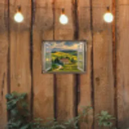 Doorkijk - Toscane - Uitzicht - Landschap - Zomer tuinposter los doek klein -sfeer1