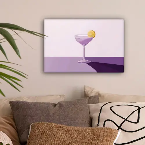 Cocktail - Paars - Minimalistisch - Citroen canvas 2cm klein -sfeer1