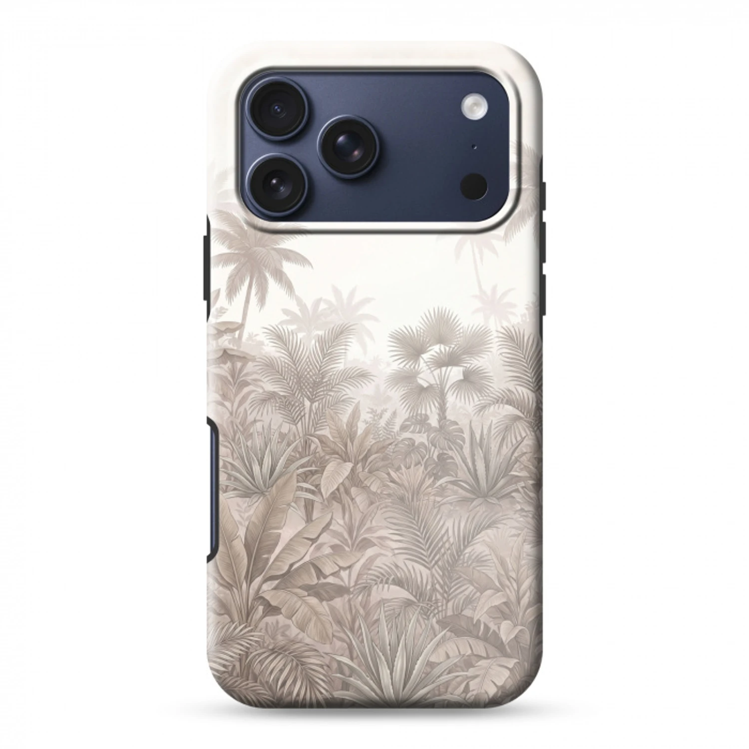 Jungle - Tropisch - Natuur -Vintage - Beige Toughcase MagSafe Apple iPhone 17 Pro Max klein -3d