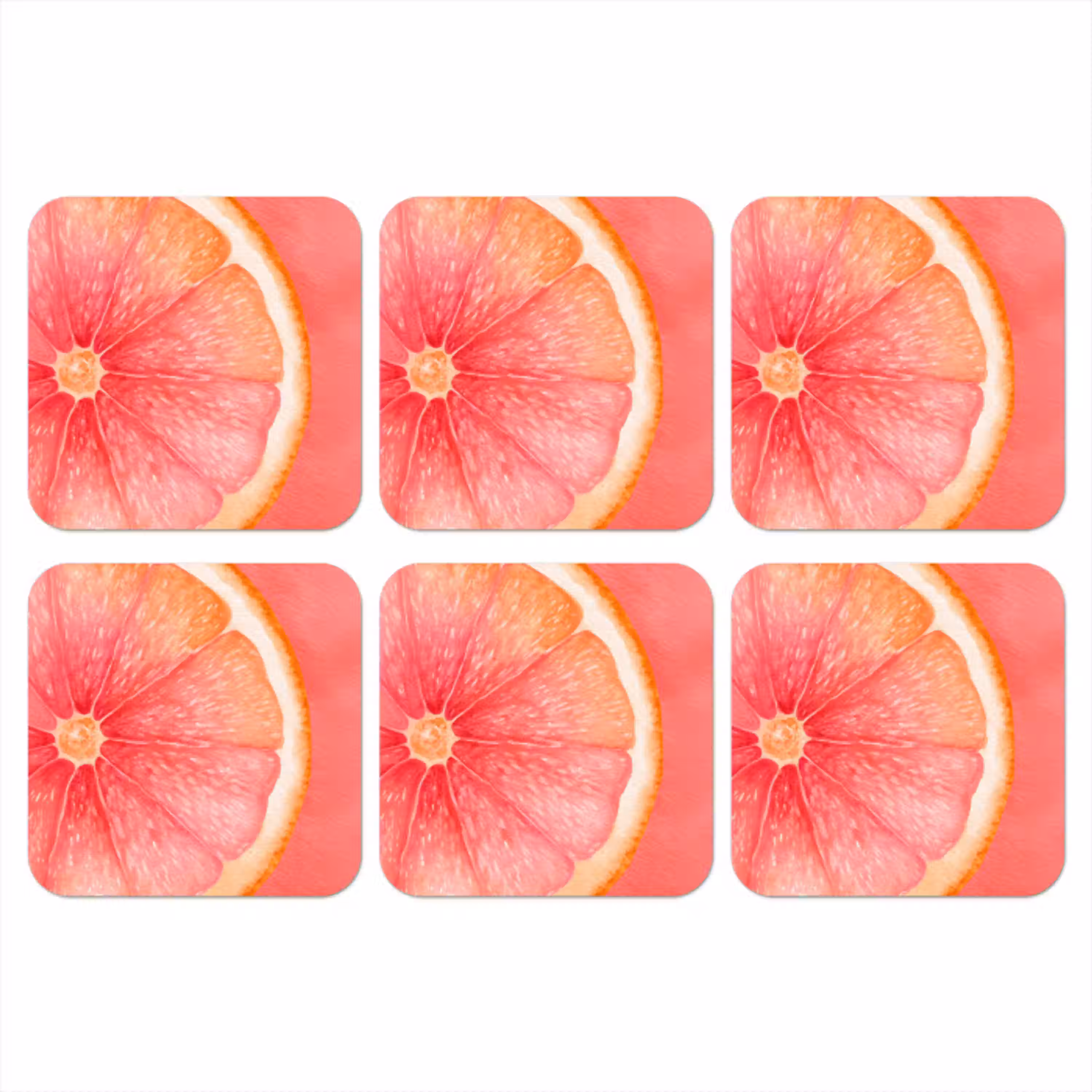 Grapefruit - Roze - Levendig onderzetter kurk middel -3d