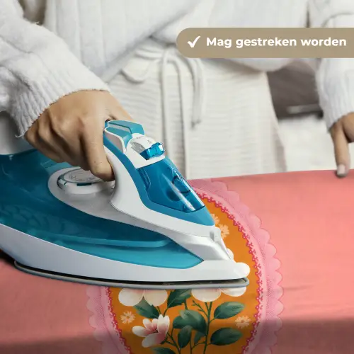 Illustratie - Bloemen - Rand - Roze Wandkleed katoen klein -sfeer9