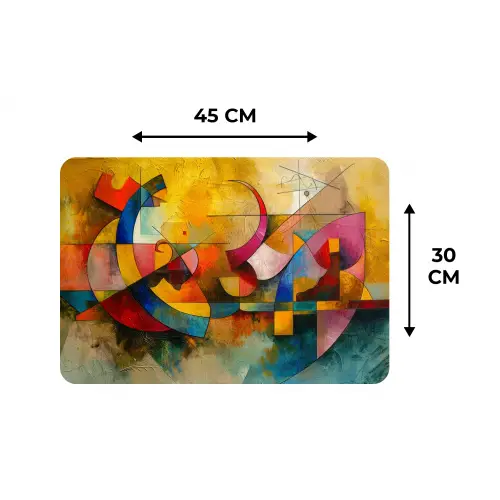Kunst - Abstract - Aesthetic - Kleurrijk - Art Placemat vinyl groot -specs