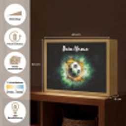 Bal - Voetbal - Groen - Oranje - Rook Light Box met batterij (Wandlamp kind) middel -USP_websiteoverzichtDE
