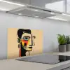 Geometrisch - Felle kleuren - Kubistische stijl keuken achterwand spatscherm klein -3d_schuin