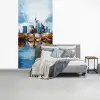 Bomen Frankfurt- Stad - Skyline - Brug fotobehang vinyl groot -slaapkamer