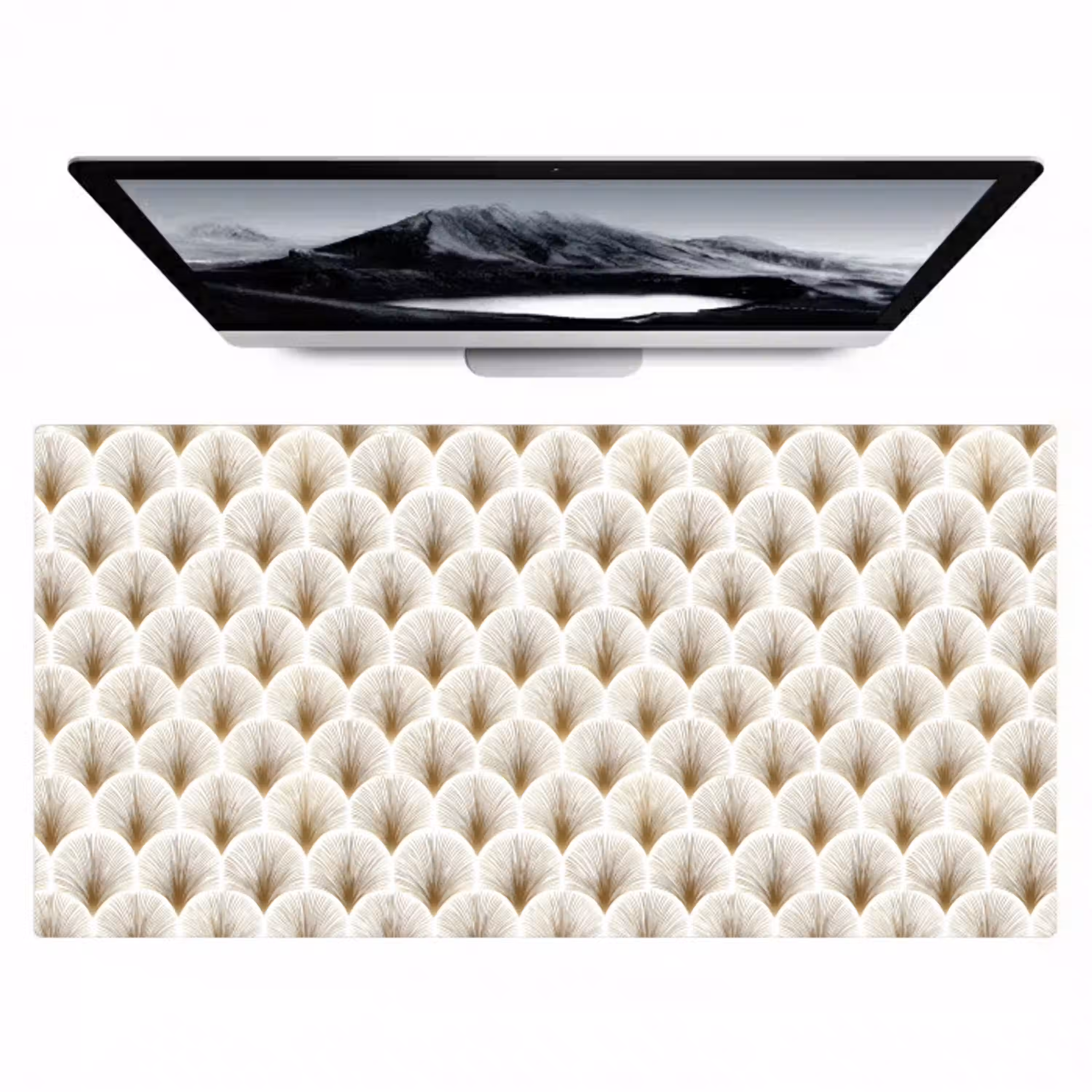 Waaiers - Art Deco - Elegant - Goud - Wit Muismat XXL klein 681 -zzz3d