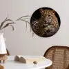 Wilde dieren - Panter - Portret - Zwart - Dieren Wandcirkel kunststof plaat 5mm dik klein -sfeer4