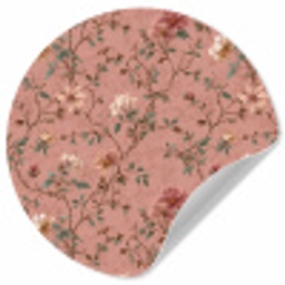 Botanisch - Bloemen - Roze Wandcirkel behangsticker klein 186 -3d