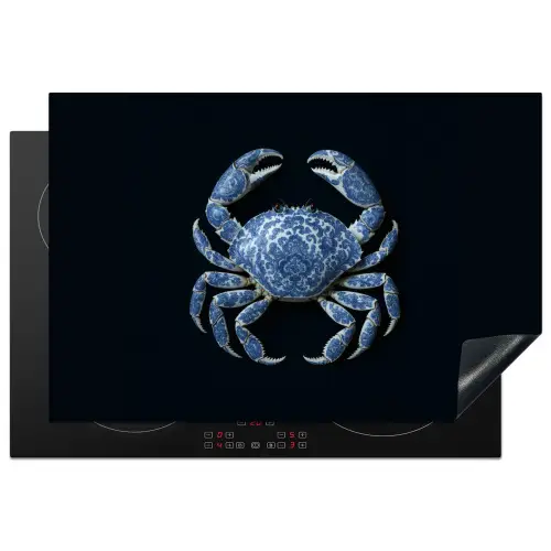 Krab - Delfts blauw - Dieren Inductie beschermer vinyl 3mm klein -3d