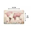 Wereldkaart - Roze - Bloemen Placemat vinyl groot -specs