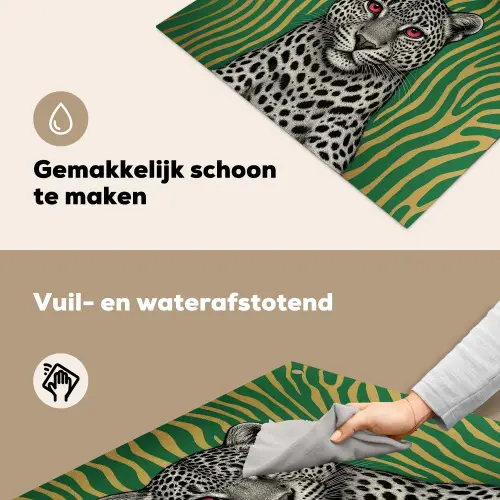 Panter - Zebrapatroon - Groen Inductie beschemer met haakjes middel -ky-schoon-nl