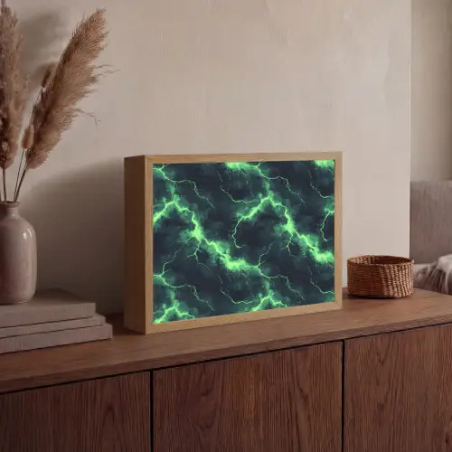 Groen - Bliksem - Storm Light Box met batterij (Wandlamp) middel 907 -sfeer2