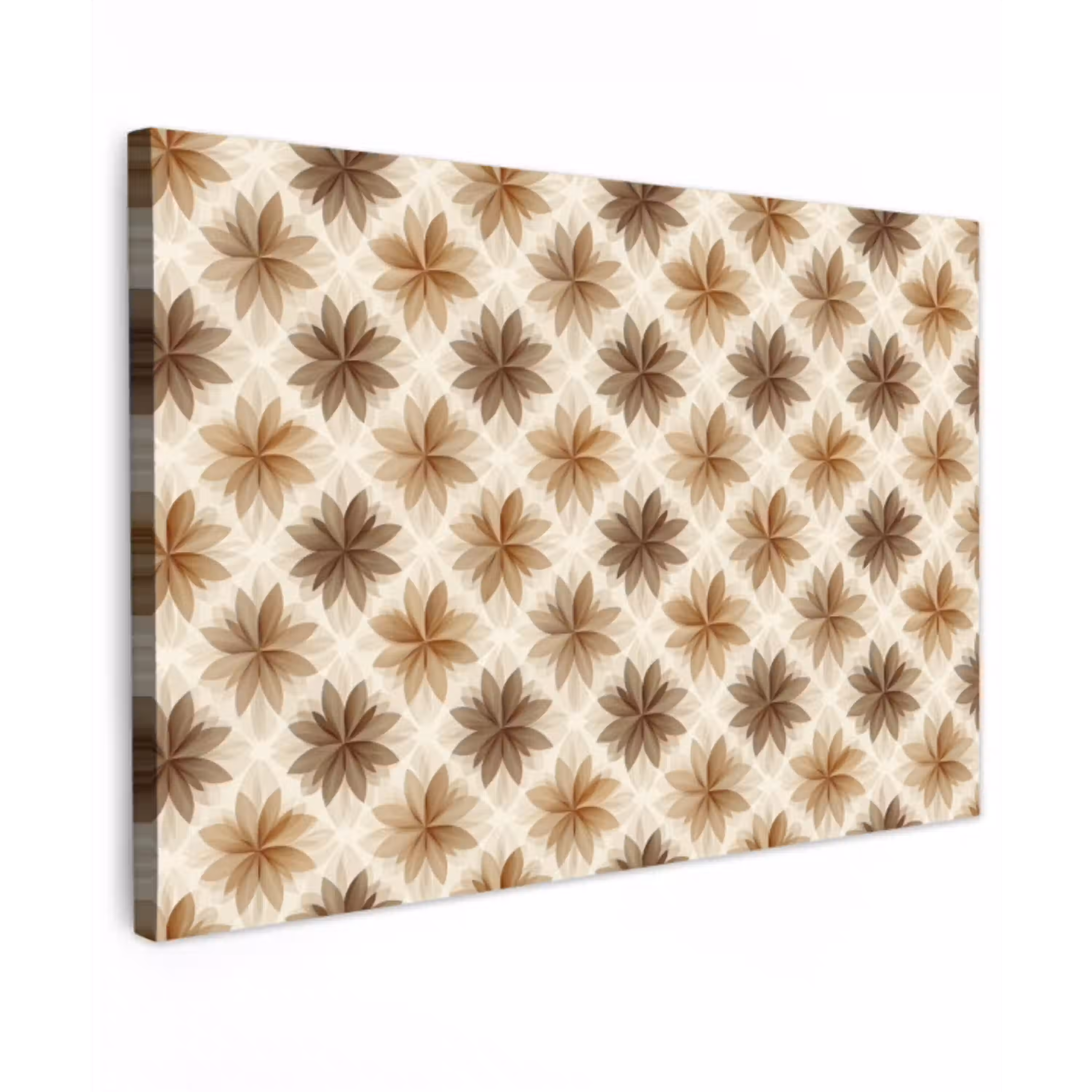 Geografisch - Patroon - Bruin Tuinposter op houten frame 2 cm dik klein 845 -3d