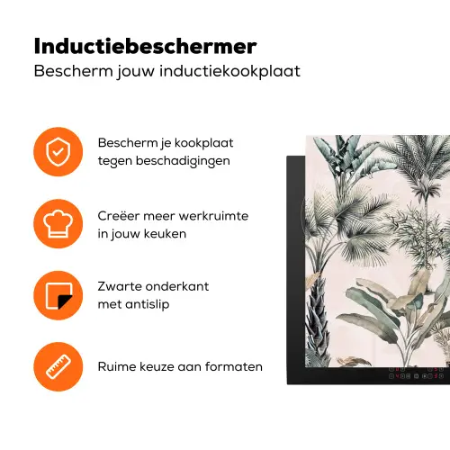 Retro - Jungle - Natuur - Dieren Inductie beschermer vinyl 3mm groot -zzzzzzz-td-ups