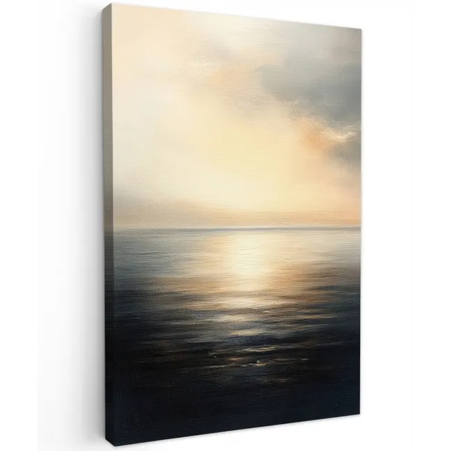 Zon - Horizon - Zee Tuinposter op houten frame 2 cm dik klein -3d