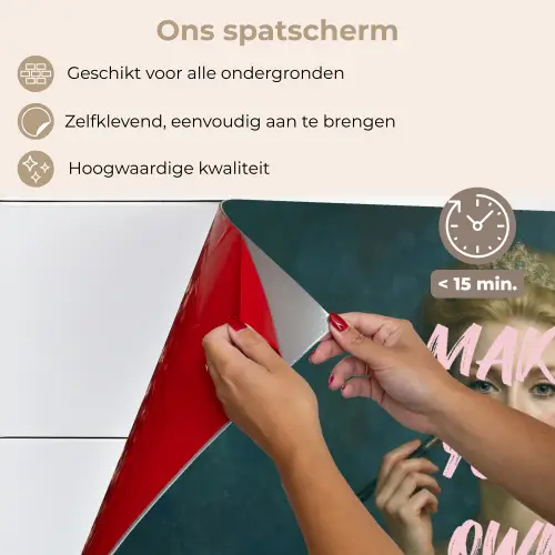 Klassiek - Sierlijk - Roze keuken achterwand spatscherm klein -spatscherm_NL