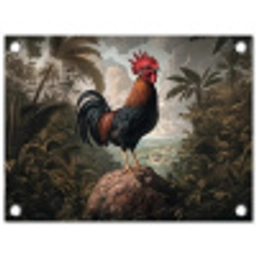 Haan - Rots - Landschap - Wolken tuinposter los doek klein -3d