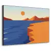 Landschap - Bergen - Zon - Zee Textielframe zwart klein -3d