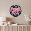 Panterprint - Zwart - Neonletters - Roze Fotolijst rond zonder passe partout klein -sfeer3