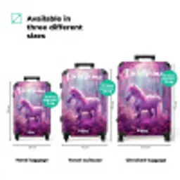 Eenhoorn Omringd door Paarse Natuur NBS - Handbagage koffer - Kinderen Unisex middel zzzzzzVergelijking_3EN