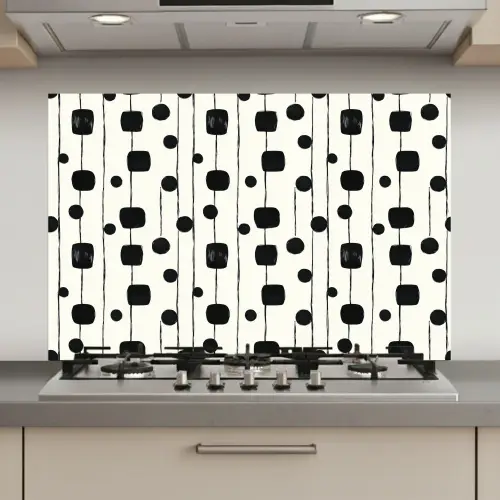 Grafisch - Modern - Zwart keuken achterwand spatscherm klein 900 -3d_website
