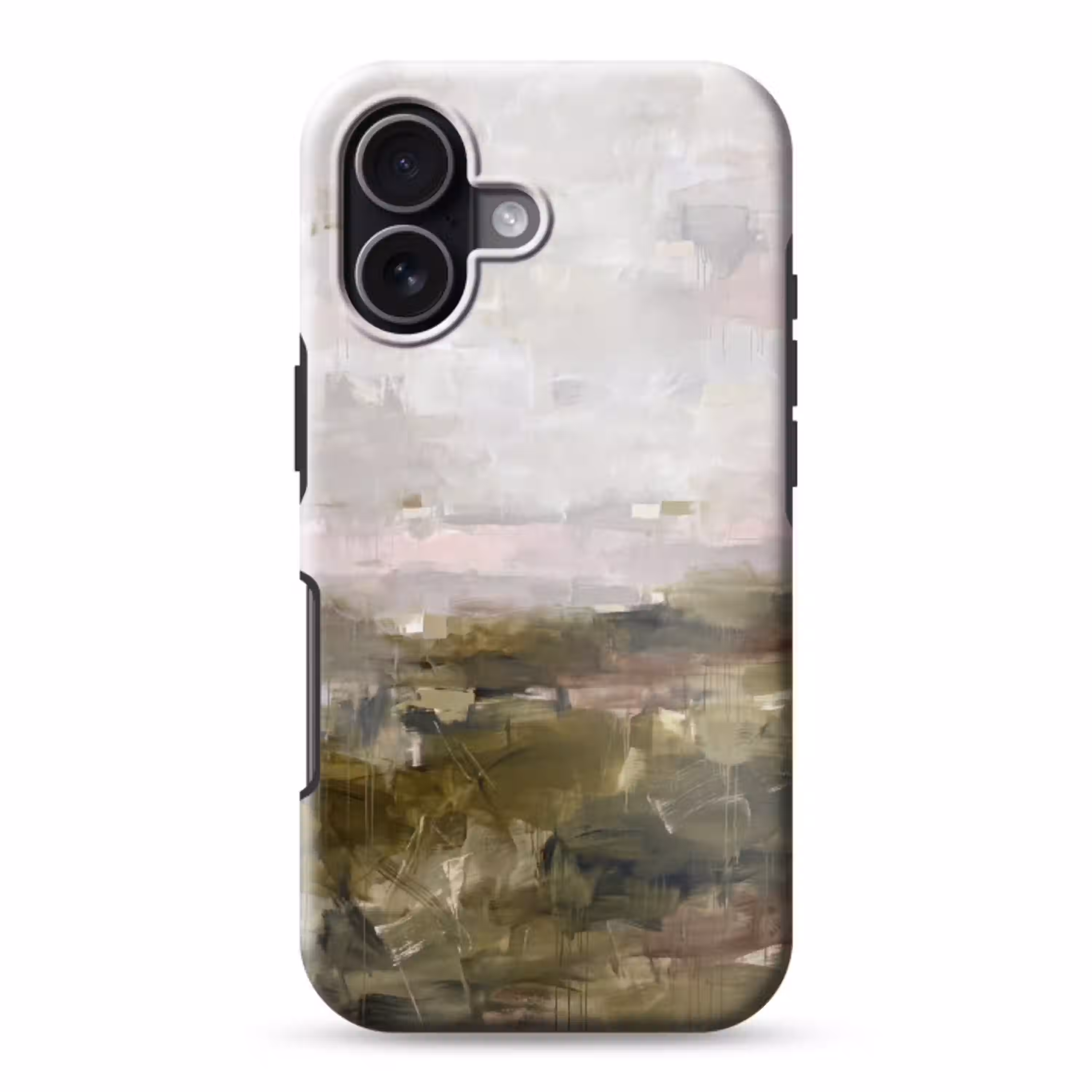 Abstract - Gelaagd - Kunst - Modern - Grijs-Groen Toughcase MagSafe Apple iPhone 17 klein -3d