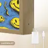 Smileys - Geel - Blauw Light Box met batterij (Wandlamp kind) middel -USP_websiteoplaadbaarNL