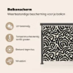 Modern - Abstract - Zwart Balkonbeschermer Duitsland klein 596 -specs_NL