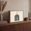 Minimalistisch - Zwarte boog - Gouden cirkel Light Box met batterij (Wandlamp) middel -sfeer2