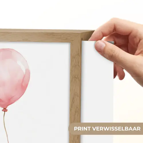 Zebra - Baby - Dieren - Roze ballon Light Box met batterij (Wandlamp kind) middel -USP_websiteprintNL