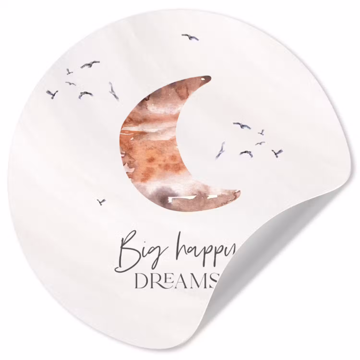 Behangcirkel - Kinderen - Spreuken - Big happy dreams - Jongens - Meisjes - Waterverf