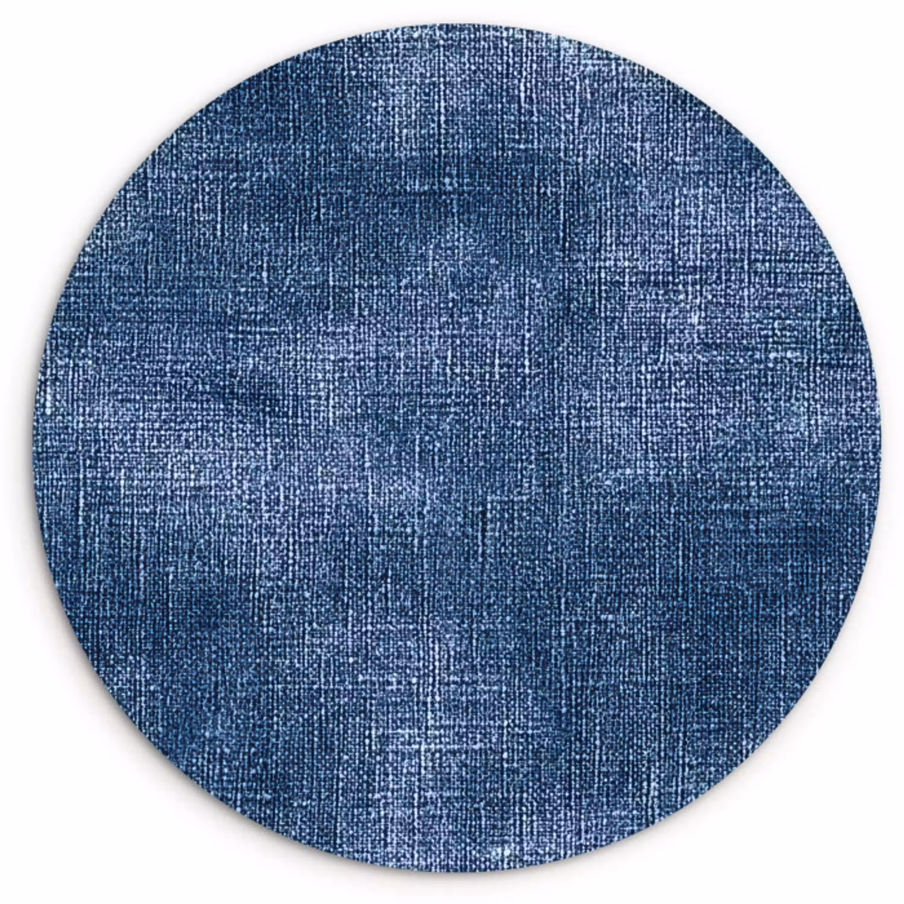Linnen - Textuur - Patroon - Denim - Rustiek Wandcirkel kunststof plaat 5mm dik klein 188 -3d
