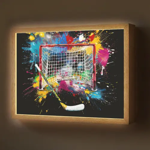 Graffiti - Sport - IJshockey - Hockey goal Light Box met batterij (Wandlamp) middel -z3d_website