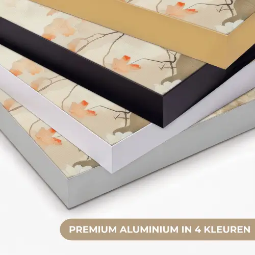 Bloemen - Japandi - Wabi sabi Textielframe zwart klein -USP_kleurenNL