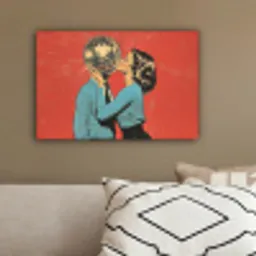 Vrouw - Retro - Discobal - Kus canvas 2cm klein -sfeer3