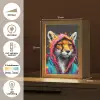 Graffiti - Vos - Jas - Pop art - Dieren Light Box met kabel (Tafellamp) klein -USP_NL