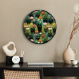 Katten - Bloemen - Kleurrijk Fotolijst rond zonder passe partout klein 856 -sfeer1