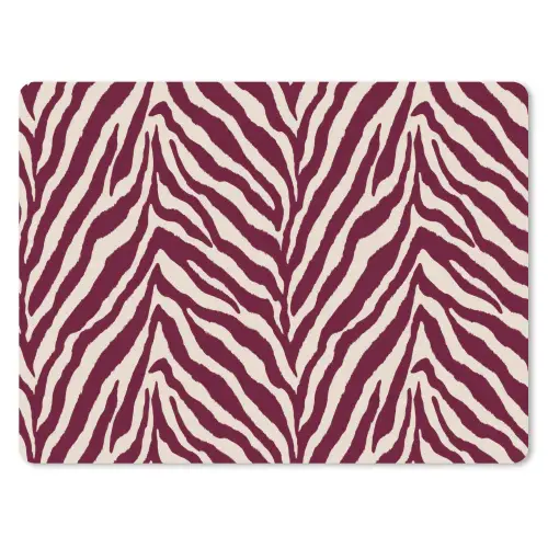 Zebra - Motief - Bordeaux - Rood muismat rubber klein 262 -3d