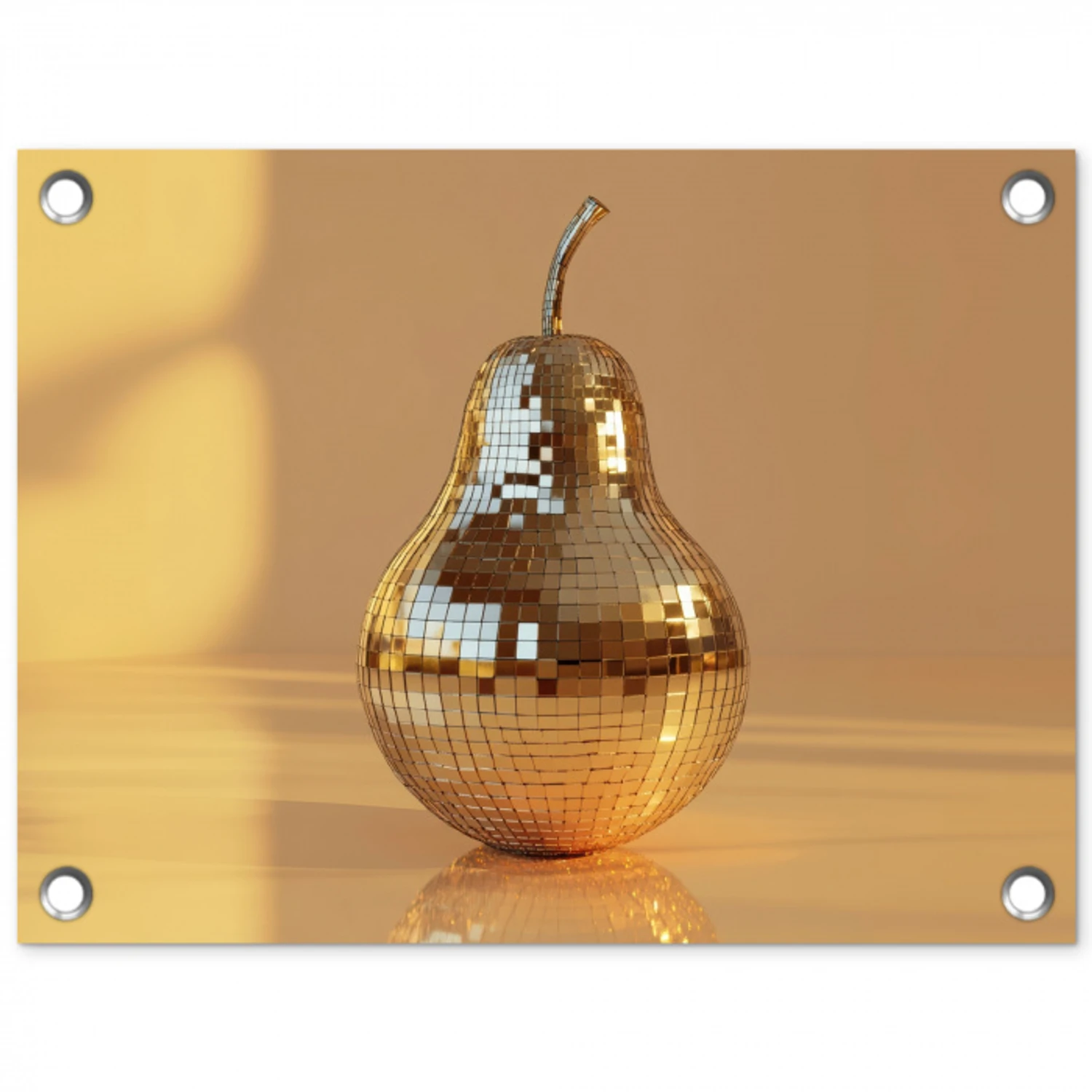 Goud - Disco - Glitter - Peer tuinposter los doek klein -3d