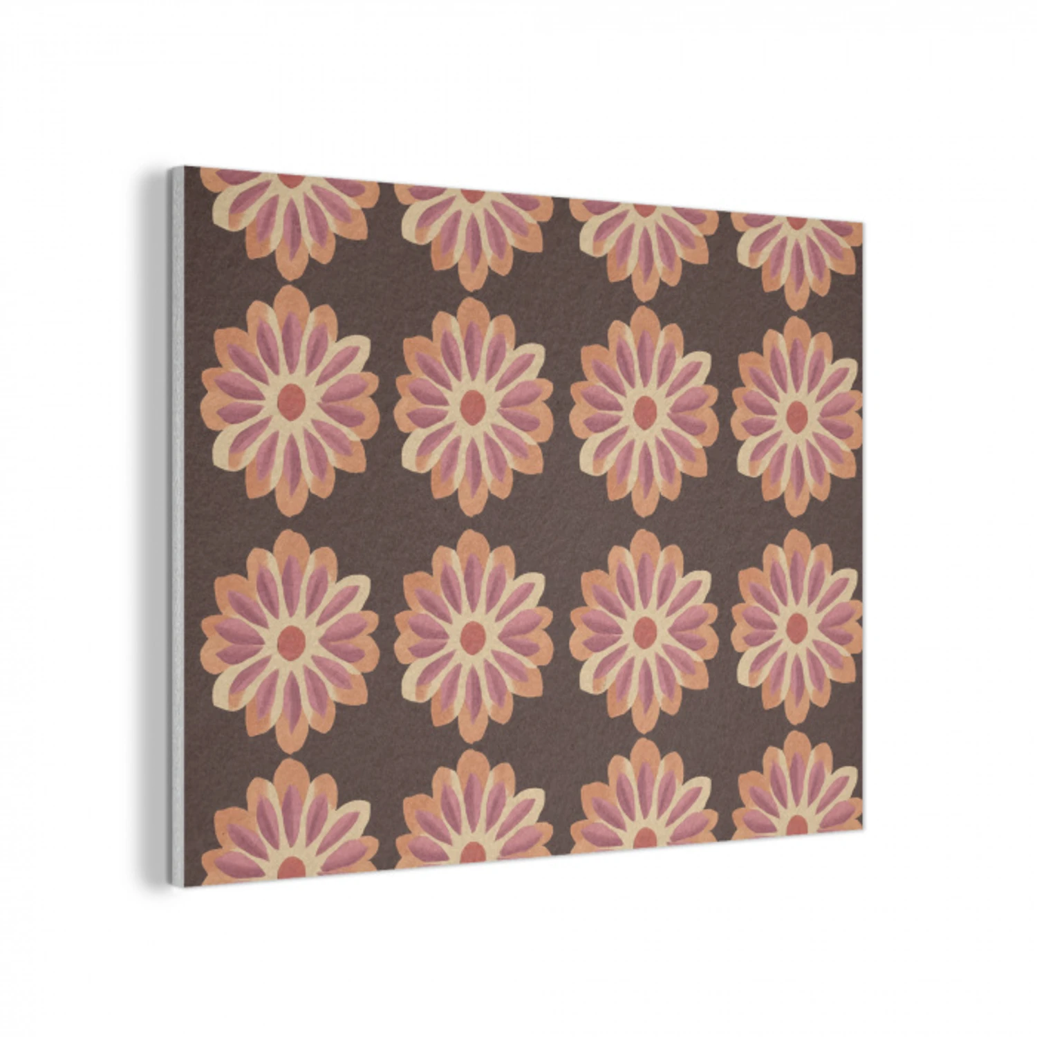 Bloemen - Patroon - Bruin PET vilt klein 837 -3d