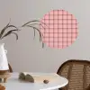 Plaid - Patroon - Gestreept - Roze Wandcirkel behangsticker klein 186 -sfeer3