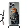 Vogel - Realistisch - Veren - Bruin Hoesje iPhone 16 Pro Max met koord klein -3d
