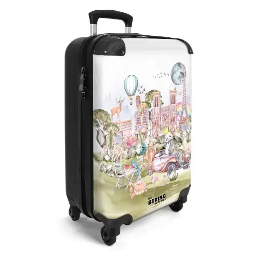 Dierlijke fantasiestad Koffer - NBS - Handbagage middel -productfoto_3d