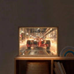 Formule 1 - Auto - Race - Goud - Jongens Light Box met batterij (Wandlamp kind) middel -sfeer1_kind