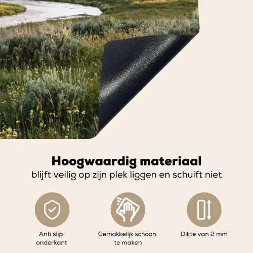 Berglandschap - Rivier - Bos Inductie beschemer met haakjes klein -ky-onderkant-nl