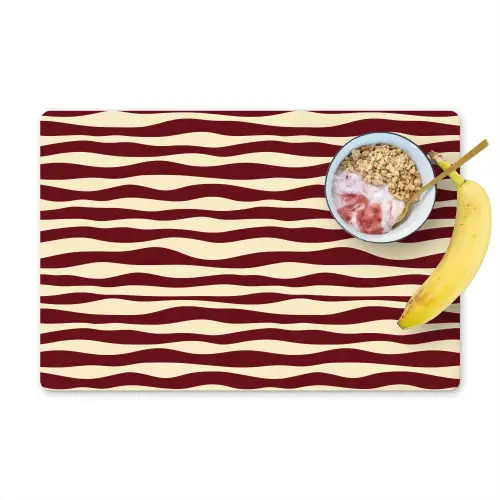 Golven - Rood - Patroon - Crème Placemat vinyl groot 368 -zzzproduct_Kitchenyeah-website