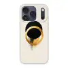 Abstract ontwerp - Zwarte cirkel - Verfvlekken Telefoonhoesje iPhone 17 Pro klein -3d