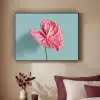 Blad - Anthurium - Stippen - Roze Textielframe zwart klein -sfeer1